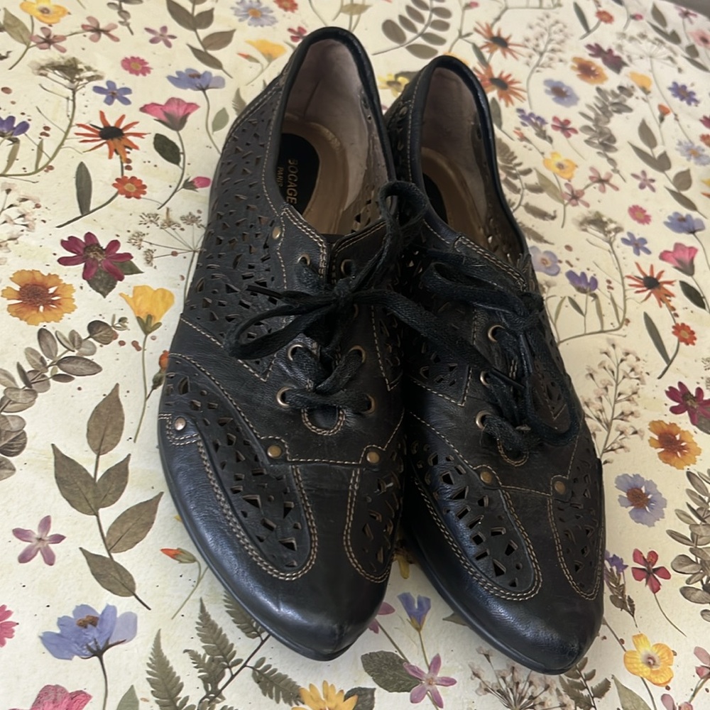 Bocage Paris leather pointed toe lace up rare shoes size 40 - Picture 11 of 13